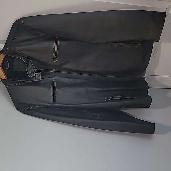 Men's Merona Leather Bomber Jacket, XL, Brown